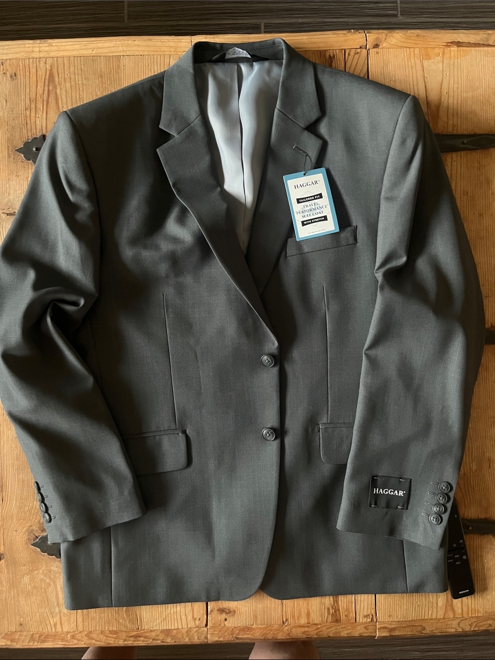 Haggar Travel Performance Classic Suit Jacket  44s Dark Grey